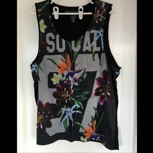 Black SO CAL 97 Floral Tank Top